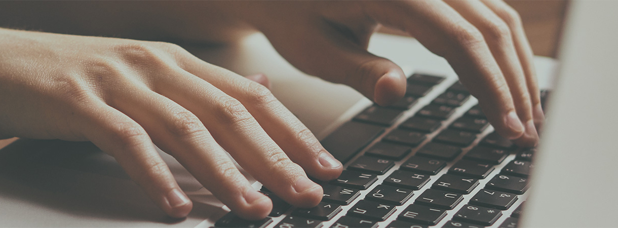 person typing