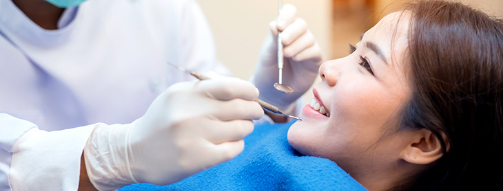 Woman at the dentist